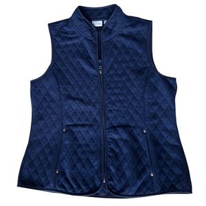 NWT Women’s Softly Quilted Navy Vest Kim Rogers Zip Up Athleisure Fall Winter